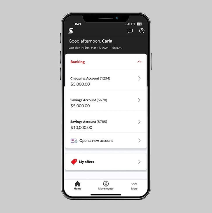 banking screen